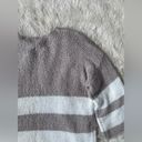 FAVLUX  Neutral Striped Sweater 3/4 Sleeves Beige and White Size Small Photo 4