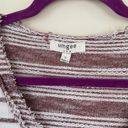 Umgee cardigan sweater maroon striped balloon sleeves short length Women’s sz L Photo 5