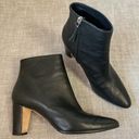 Manolo Blahnik Leather Ankle Boot 70mm Block Heel Black Leather Womens 40.5 Photo 10