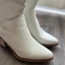 White Snakeskin Tall Cowgirl Boots Size 8.5 Photo 2