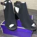 Top Moda  Peep toe chunky ankle heels with side buckle. Black. 7 1/2. NWT Photo 1