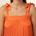 FRNCH Rawen Tiered Maxi Dress Orange with Tie Straps - Size S Photo 2