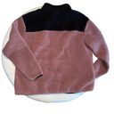 Victoria's Secret PINK Plum & Black Color Block Sherpa Zip Jacket size Large Photo 3