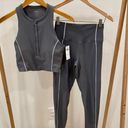 Abercrombie & Fitch YPB SculptLUX Set of Henley Tank + 7/8 Leggings - Gray S Photo 0