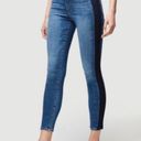 frame denim Le High Skinny Crop Two Tone Denim Panel Jeans Kenya Navy Blue 24 Photo 1