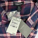 Nordstrom New  Plaid Flannel Button Down Pajama Shirt Navy Peacoat Tartan Photo 12