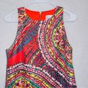 Nicole Miller  Multicolor Printed Pom Pom Hem Sleeveless Shift Dress size 4 Photo 3