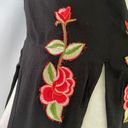 Pretty Little Thing New  Embroidered Floral Choker Neck Shift Dress Black Size 4 Photo 6