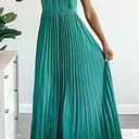 Calvin Klein  Womens Green Woven Halter-mock-neck Sleeveless Maxi Formal Dress 4 Photo 5