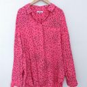 Ganni EUC  Barra Button Down Shirt Hot Pink Pattern Photo 2