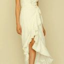 Yumi Kim Meadow Maxi Ivory Lace Belted Wrap V-Neck Crochet Long Midi Dress Gown Photo 1