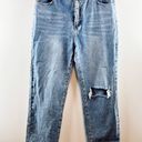 Pretty Little Thing  Plus Open Knee Long Leg Straight Leg Jean Light Blue Wash 14 Photo 4