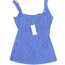 Sea Level Swim Checkmate Square Neck Tankini Swim Top Women’s Sz 8 Blue Photo 1