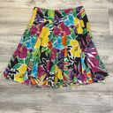 Ralph Lauren Lauren  Multi-Color Floral & Leaf Print Pleated Knee Length Skirt 4P Photo 3