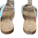 Jack Rogers Two band slide Leather  Adair Sandals shoes white print Size 7 Photo 4