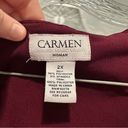 Carmen Marc Valvo Carmen by  Maroon Sleeveless Blouse 2X Photo 1