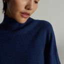 Everlane  Women's Blue The Cashmere Oversized Turtleneck Sweater Size Small Photo 2