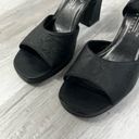 Kathie Lee Collection  Belinda Black Block Heel Open Toe Ankle Strap Size: 7.5 Photo 2