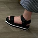 Gallery SUGAR  PLATFORM CHUNKY WEDGE HEEL SANDALS LADIES WOMEN 6.5 BLACK/WHITE Photo 2