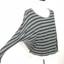 Vince . Lightweight Striped Blouse Gray Black Dolman Sleeve Top Women Size S‎ Photo 2