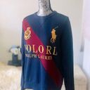 Polo  Ralph Lauren Royal Crest Big Pony Sweatshirt in Navy Blue & Maroon Photo 5