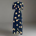 Draper James NEW w/ $195 Tags Navy Blue Floral Naomi Wrap Dress 0 XS - Small Photo 4