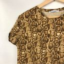 ZARA  Brown Snakeskin Python Crewneck Short Sleeve T-Shirt S Photo 2