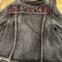 Christopher & Banks  embroidered Denim Jean Jacket Floral Soft Fabric size S Photo 6