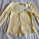 Urban Outfitters Cream/Powder Yellow Cropped Long Sleeve Top Photo 0