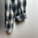 POL  Green Flannel Button Down with Raw Hem Oversized Size Small EUC Photo 3