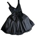 Jessica McClintock Gunne Sax  Size 3 Black Bow Back Dress Tulle Glitter Goth Prom Photo 1