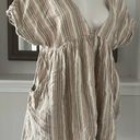 Urban Outfitters Serendipity Linen Babydoll Dress in Neutral Multi Size S Photo 2