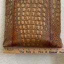 Brahmin Vintage  Pecan Toasted Almond  Embossed Croc Leather Shoulder Purse Bag Photo 6