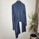 LA Made  High-Low Draped Cardigan Blue Photo 3