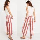 Madewell  Linen Blend Orange & White Stripe Wide Leg Pants Photo 1