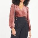 Tanya Taylor  Lucy Top Velour Long Sleeve Top NWT Size Small​ Photo 0