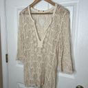 Boho Cream Crochet Lace Top or Swim Swimsuit Cover Up Beach Bohemian Size Medium Photo 3