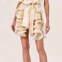 Alexis  Asia Ruffle Halter Medallion Mini Dress Golden Palms Womens Size Medium Photo 0