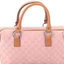 Gucci Pink GG Canvas And Leather Trim Handbag Vintage Photo 1