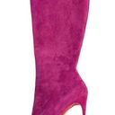 Christian Louboutin  Suede Magenta Pointed Toe Mid Calf Boots Size 39.5 Photo 2