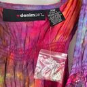 Denim 24/7 NWOT Rainbow Tie Dye Halter Flare Dress Colorful Beading Size 30W Photo 5