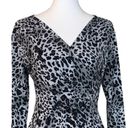 Ellen Tracy Women's Faux Wrap Dress Jersey Black Snow Leopard Size Medium M Photo 4