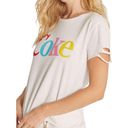 Wildfox  Vanilla White Coke Stellar Graphic Tee Distressed Women's Size Small Photo 1