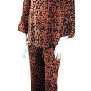 Natori  Womens Size L Pajama Set Animal Print Matching Top And Pants Stretch Photo 0