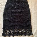 Harper Navy Blue Crochet Lace Open Back Dress Small, Fitted Mini Dress Photo 5