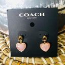 Coach  rose pink quartz heart earrings dangle stud​​ Photo 0