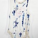 Vintage Havana  Ivory White Blue Tie Dye Crochet Flag Tank Top Women's Size Small Photo 8