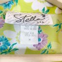 Vintage Stella USA 90s Mini Dress Size Medium Floral Y2K Green Photo 6