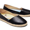 Olukai  Kaula Pa'a 'Ili Leather Slip On Espadrille Flat Black 7.5 Photo 0