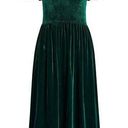 Hill House NWT  Akilah Nap Dress in Emerald Velvet Smocked Midi Ruffle XS Photo 0